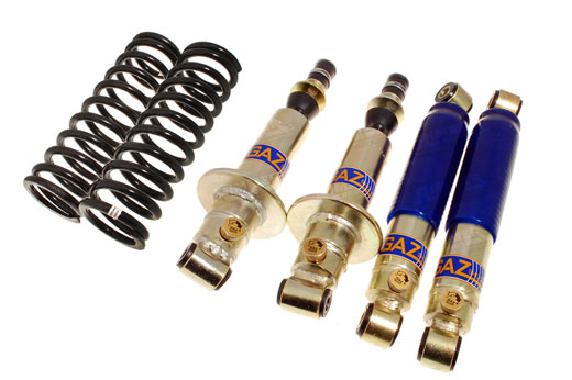 GAZ Front and Rear Shock Absorber Kit - Ride Adjustable - with Uprated Front Springs - Rotoflex GT6 - RG1186GAZ